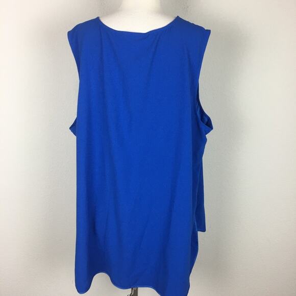 Lane Bryant Blue  V Neck Sleeveless  NWT Top 26 - Picture 6 of 9